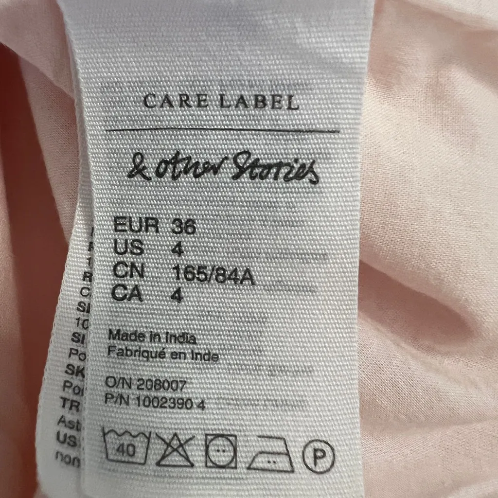 & Other Stories Los Angeles Atelier Pink Cotton Midi Dress Sleeveless US 4 - Image 10