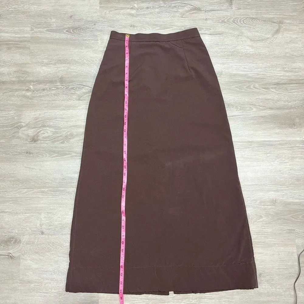 Designer Yoshi Kondo Two Piece Vest and Skirt Women’s Size Medium Brown - Image 12