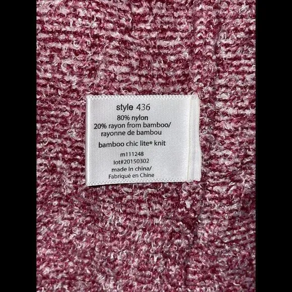 Barefoot Dreams Bamboo Chic Lite‎ Fuzzy Red White Waterfall Cardigan Sweater S/M - Image 3