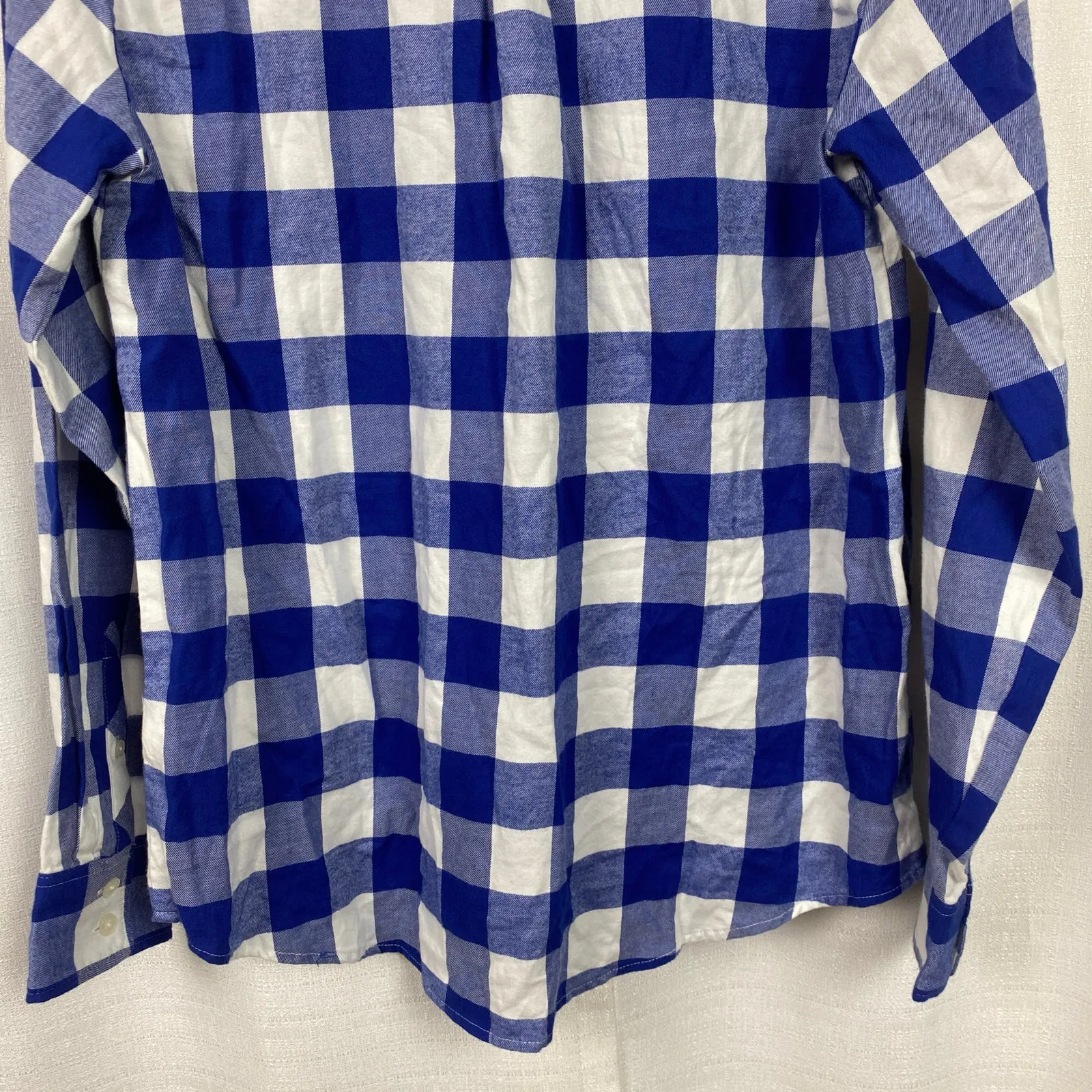 J.Crew Blue Plaid Button Up Flannel Shirt Sz.S NWT - Image 12