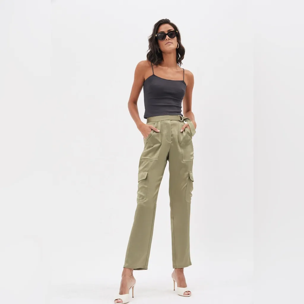 JONATHAN‎ SIMKHAI carolina utility pant in willow Green Size 2 - Image 2