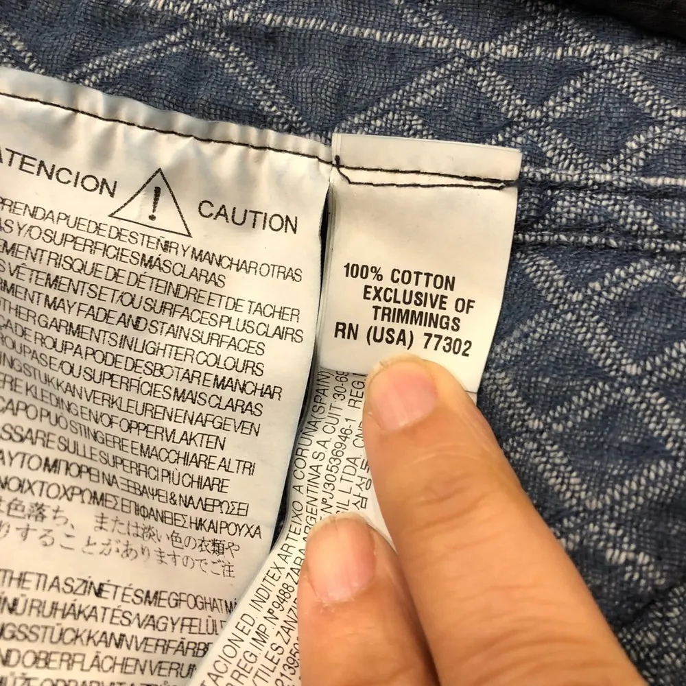 Zara quilted zip up jacket embroidered edges sz M - Image 7