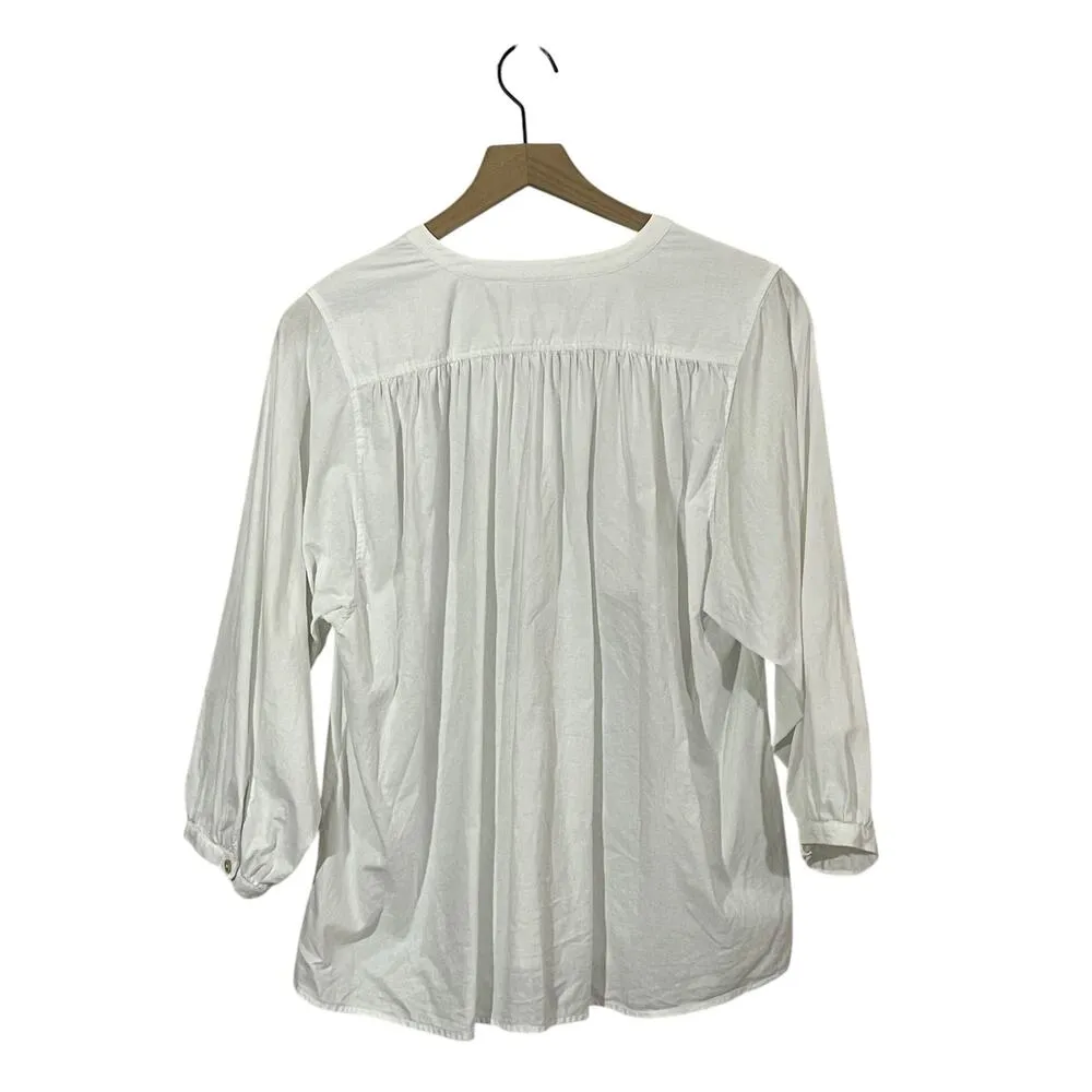 Wilfred Free X Aritzia Linen Blend Half Button-up Blouse - White - XS - Image 3