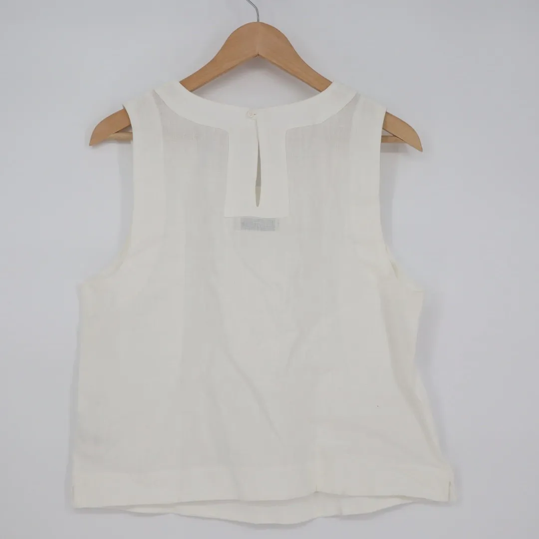 American Giant Sleeveless Linen Tank Top Size M Made In USA White Size M - Image 4