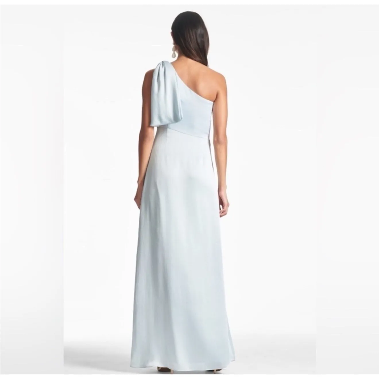 New! Sachin & Babi One Shoulder Bow Chelsea Gown In Ice‎ Blue Sz 2 $285 - Image 6