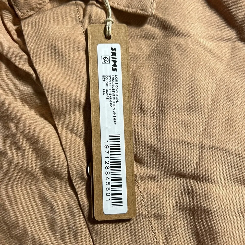 New Skims Cover Ups Long Sleeve Button Up Shirt OCHRE NWT - Image 4