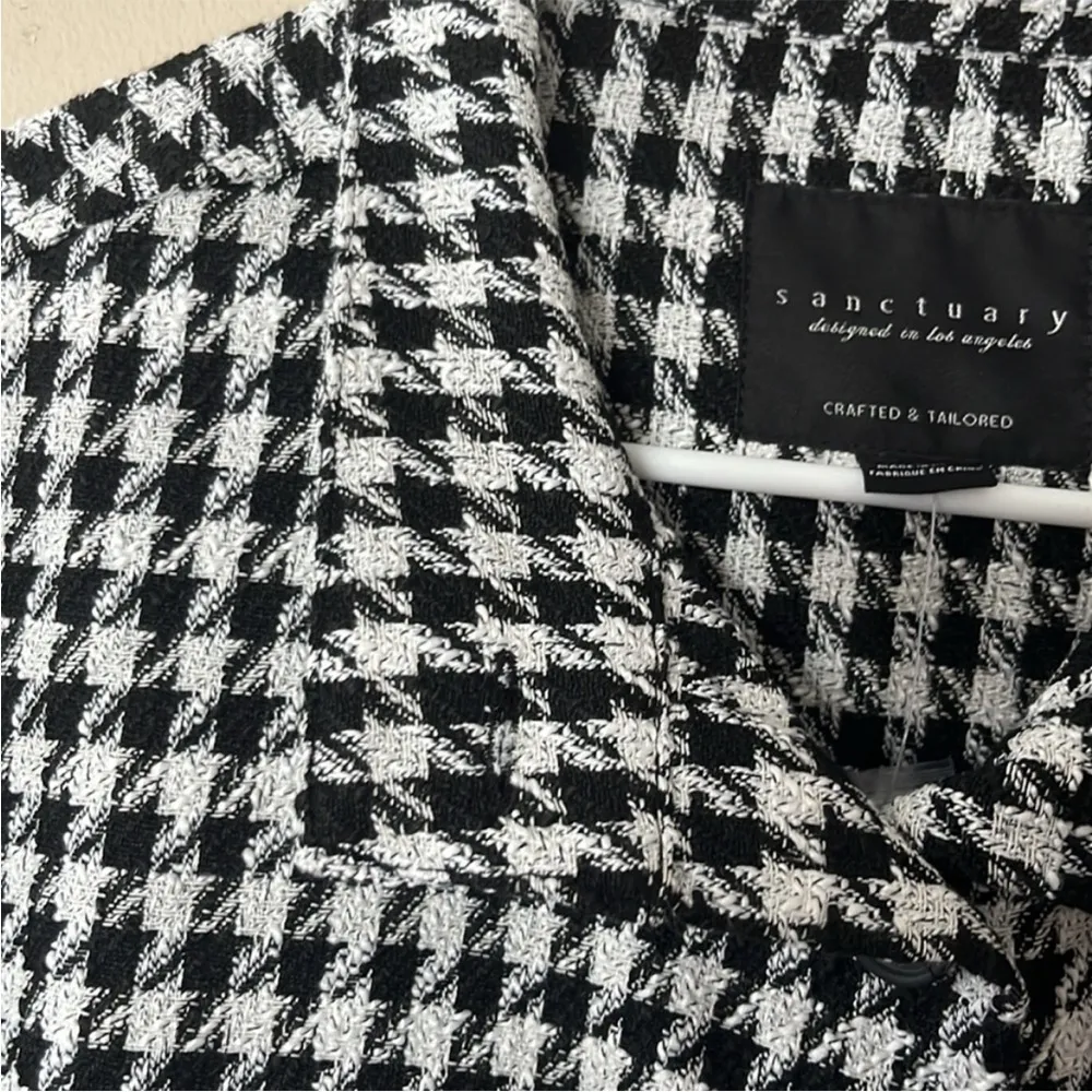 NWOT Sanctuary Ashley Jacket / Top Bouclé Houndstooth Size L - Image 5