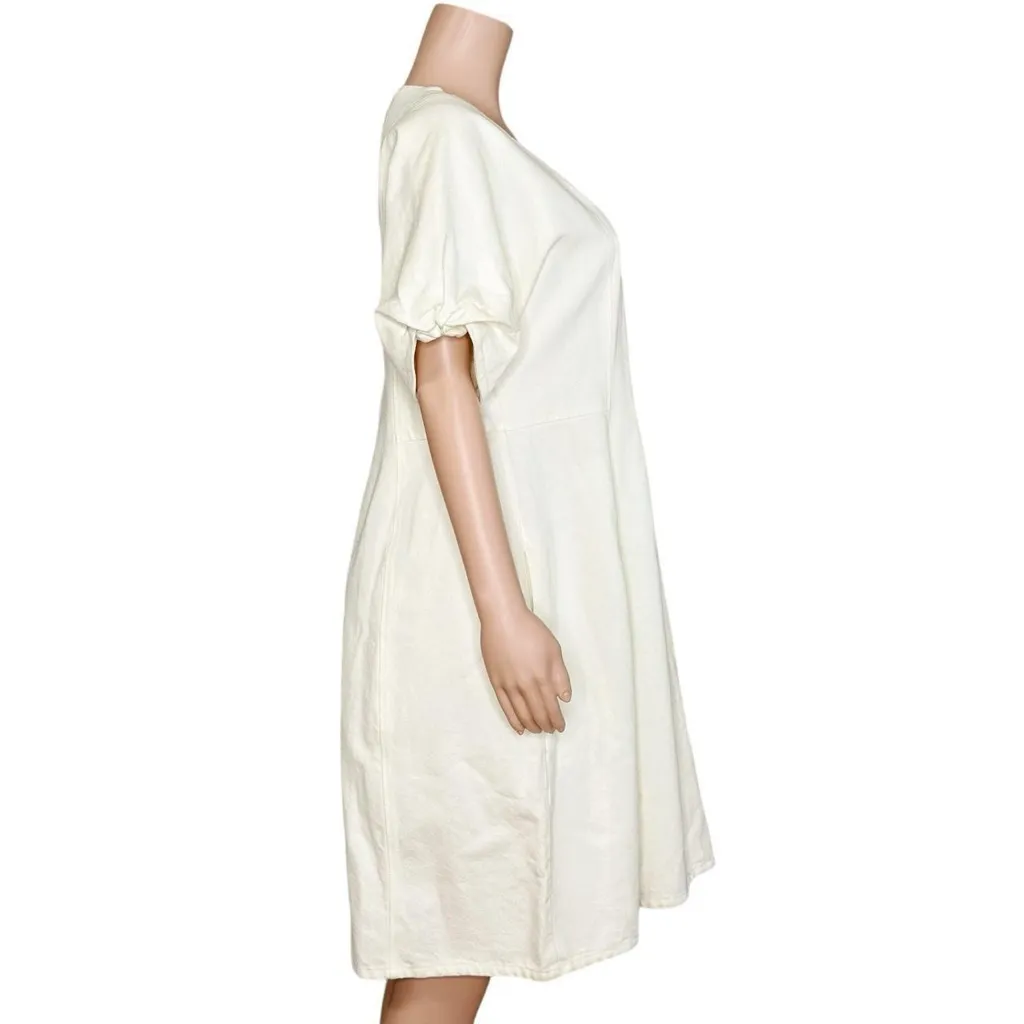 COS Puff Sleeve Organic Cotton Denim Mini Dress, White, 12 (US) - Image 11