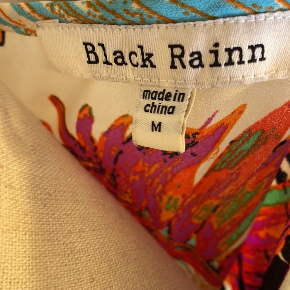 Tropical flowy blouse top medium - Image 6