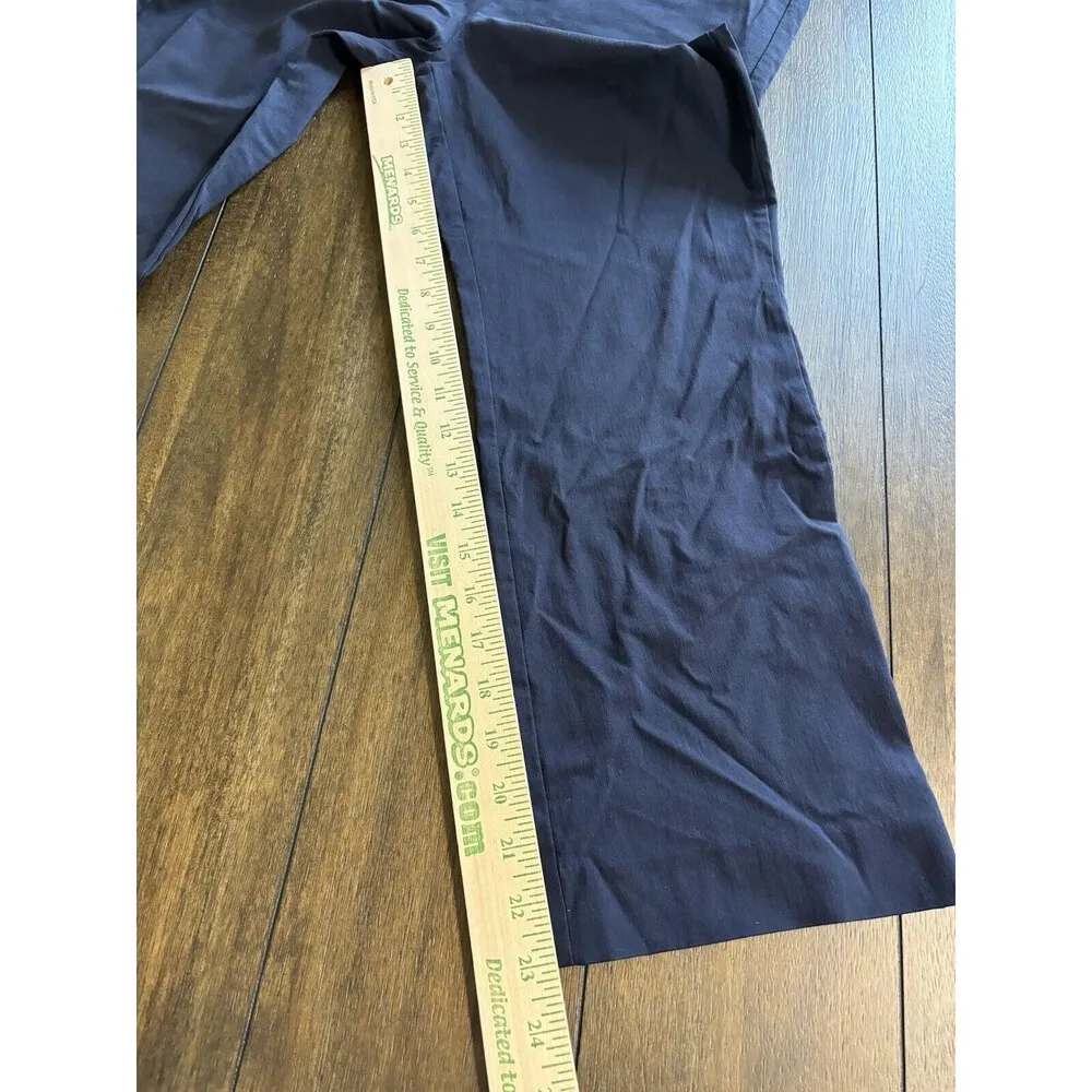 Chico's Womens Cropped Ankle Pants Size 0 US 4 Navy Blue Flat Front Back Pockets - Image 4