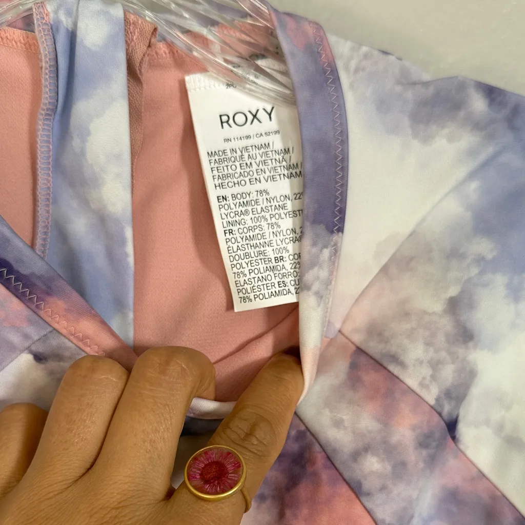 Roxy Tie-Dye Long Sleeve Swimsuit with thumbholes - Image 8