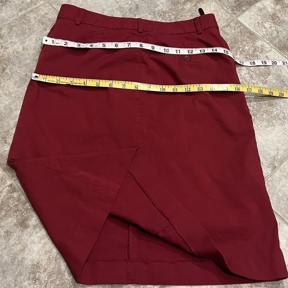 Banana Republic Factory High Rise Red Pencil Skirt Size 2 Pockets Stretch - Image 3