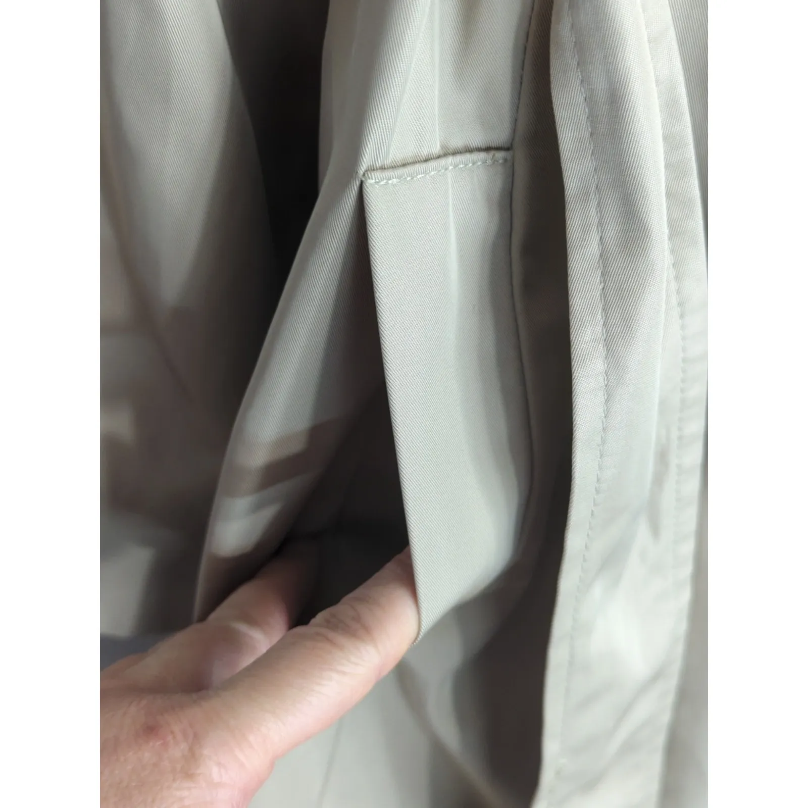 Zara Basic Khaki Trench Coat Women's Medium Neutral Outdoor Gorpcore Minimalist - Image 4