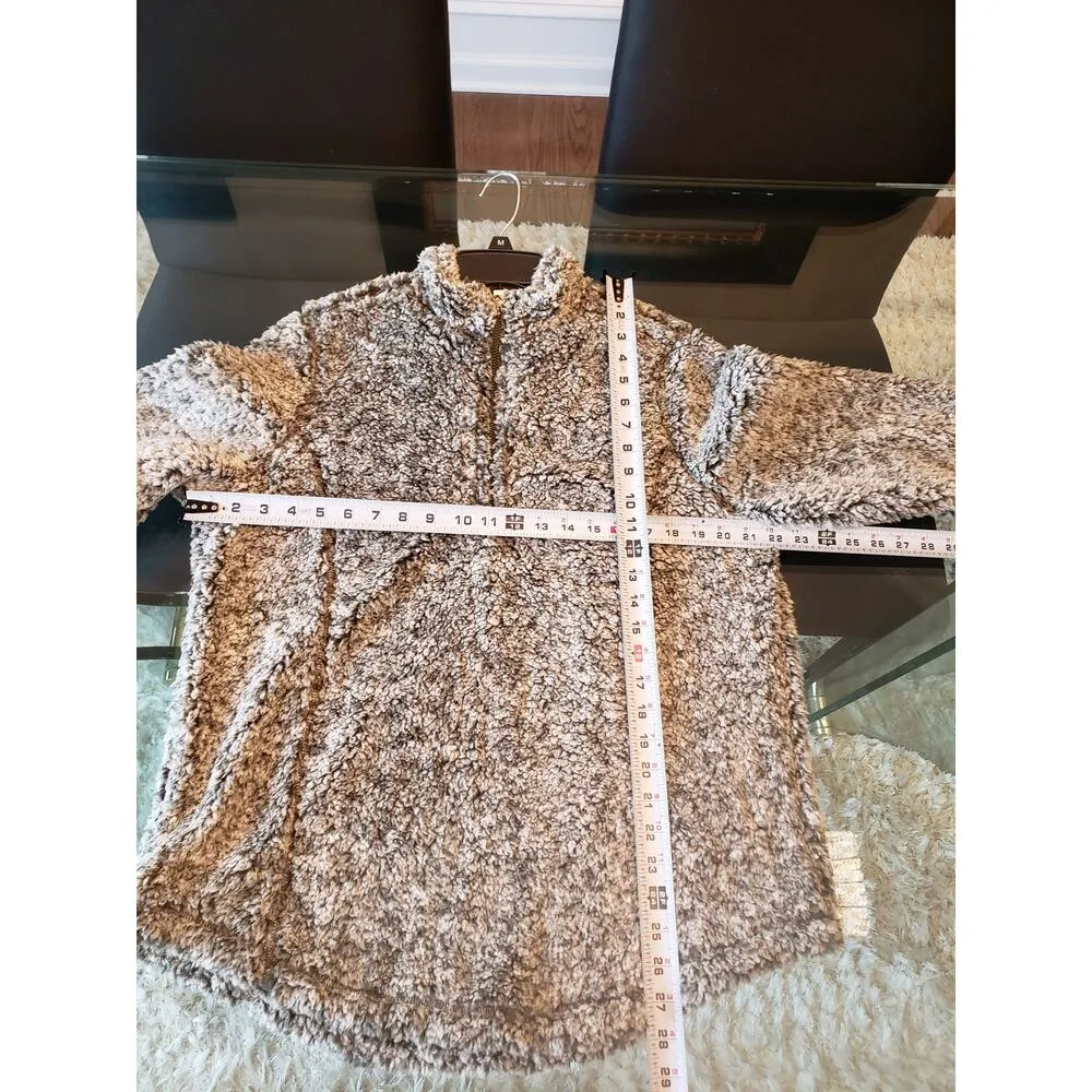 Blossom by P Sweater Women's L Gray 100% Polyester Sherpa Long Sleeve 1/4 Zip Size L - Image 8