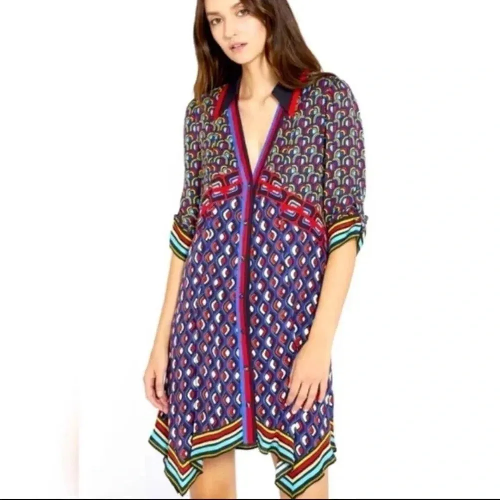 Alice & Olivia printed Connor handkerchief boho dress 250$designer cocktail fall - Image 2
