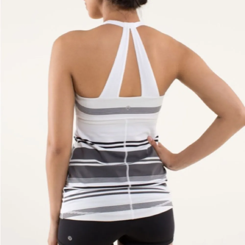Lululemon Scoop Me Up Tank II in Groovy Stripe Nimbus and Black - Image 2