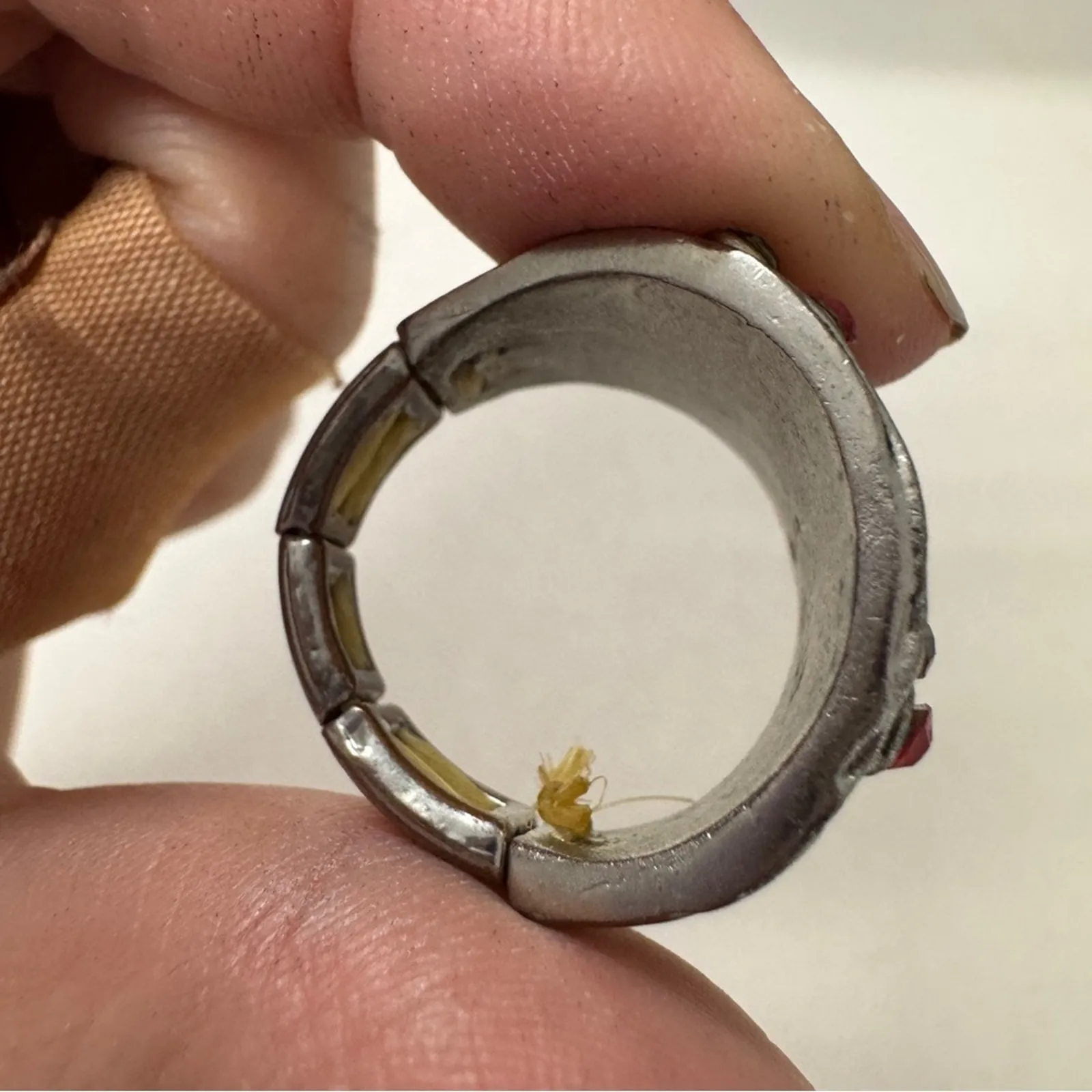 Silver Tone Birthstone Mothers Ring Chunky Womens Size 8 - Image 5