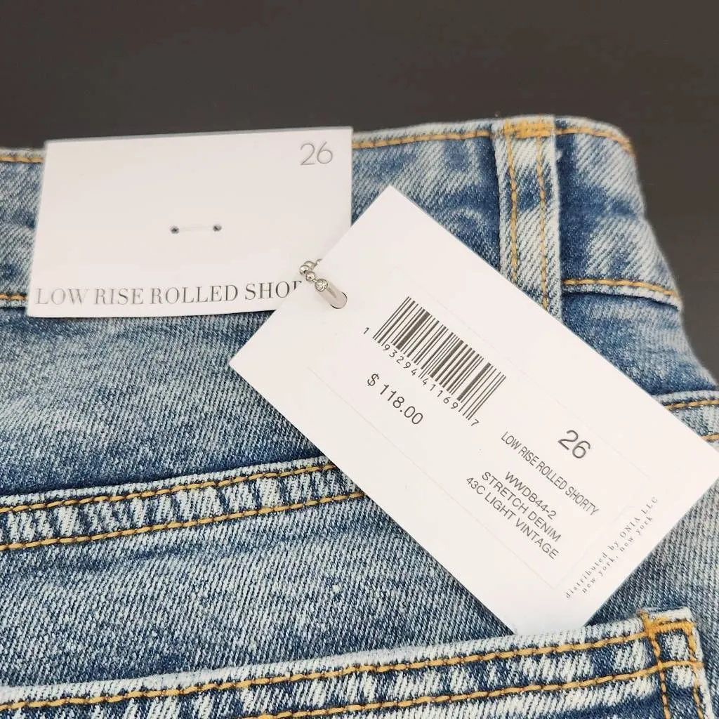 WeWoreWhat Denim Cuffed Shorts NWT Size 26 Boho Distressed Jean Short - Image 7