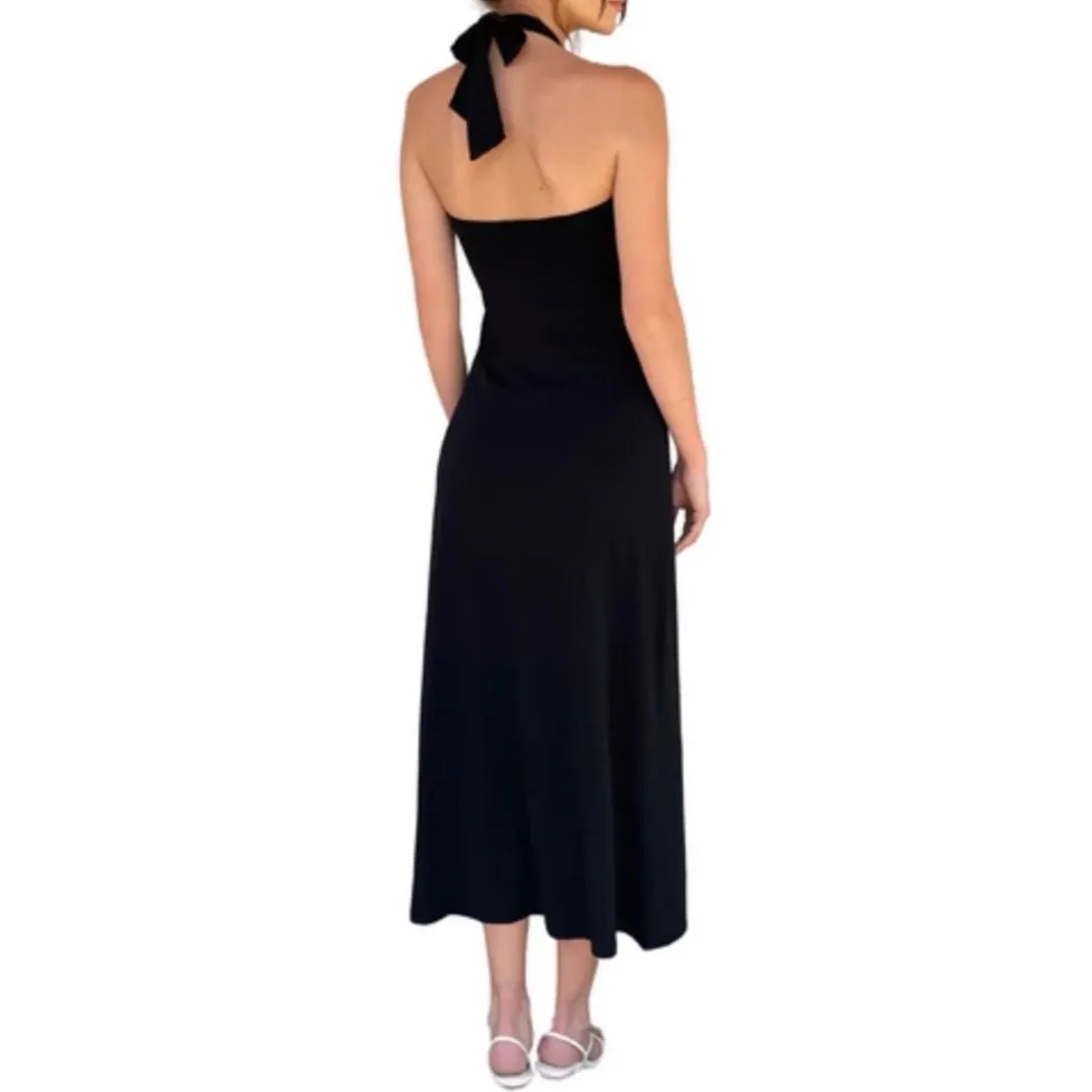 Solid & Striped Tati Cut Out Halter Midi‎ Dress Size Small - Image 2