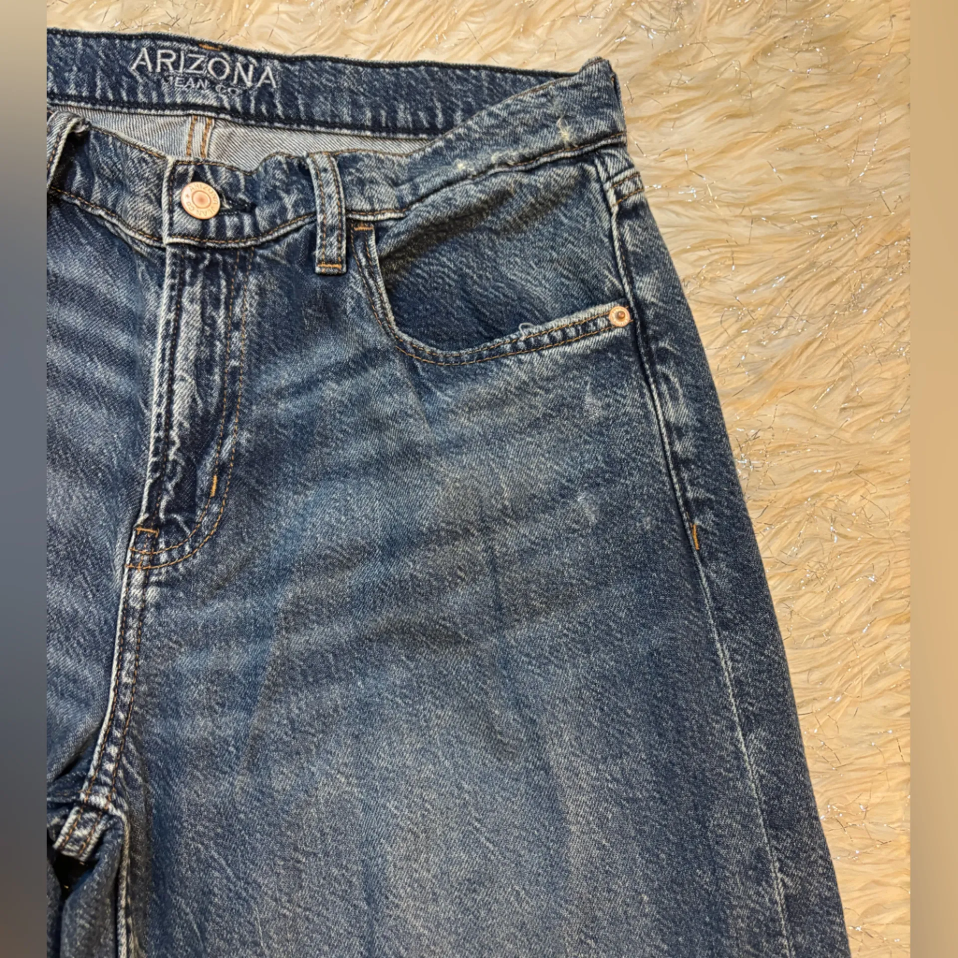 Arizona Jean Company Blue Women’s Low Rise Baggy Cargo Jeans Size 10 - Image 7