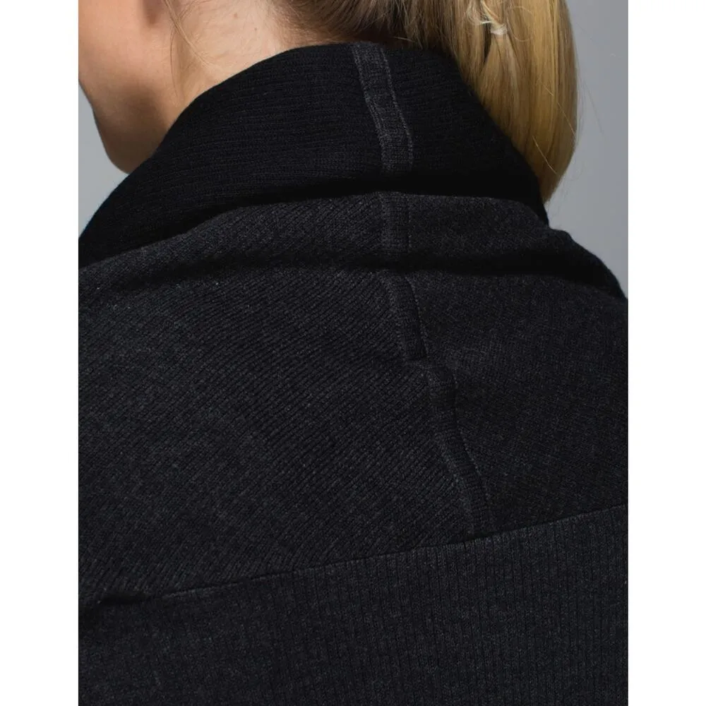 Lululemon Cabin Yogi Wrap Black Women's Sweater Long Sleeve Cozy Warm Knit - Image 12