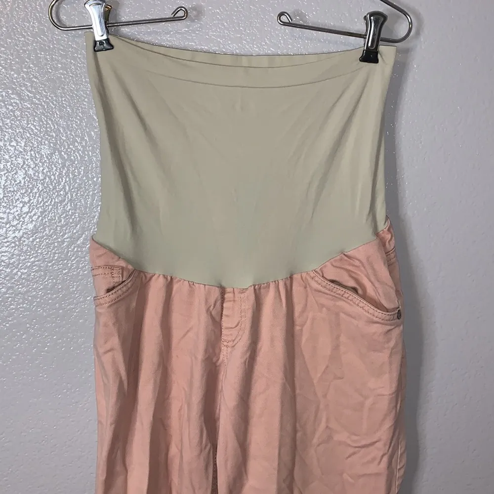 Indigo Blue  pink capri stretch top maternity jeans - Image 2