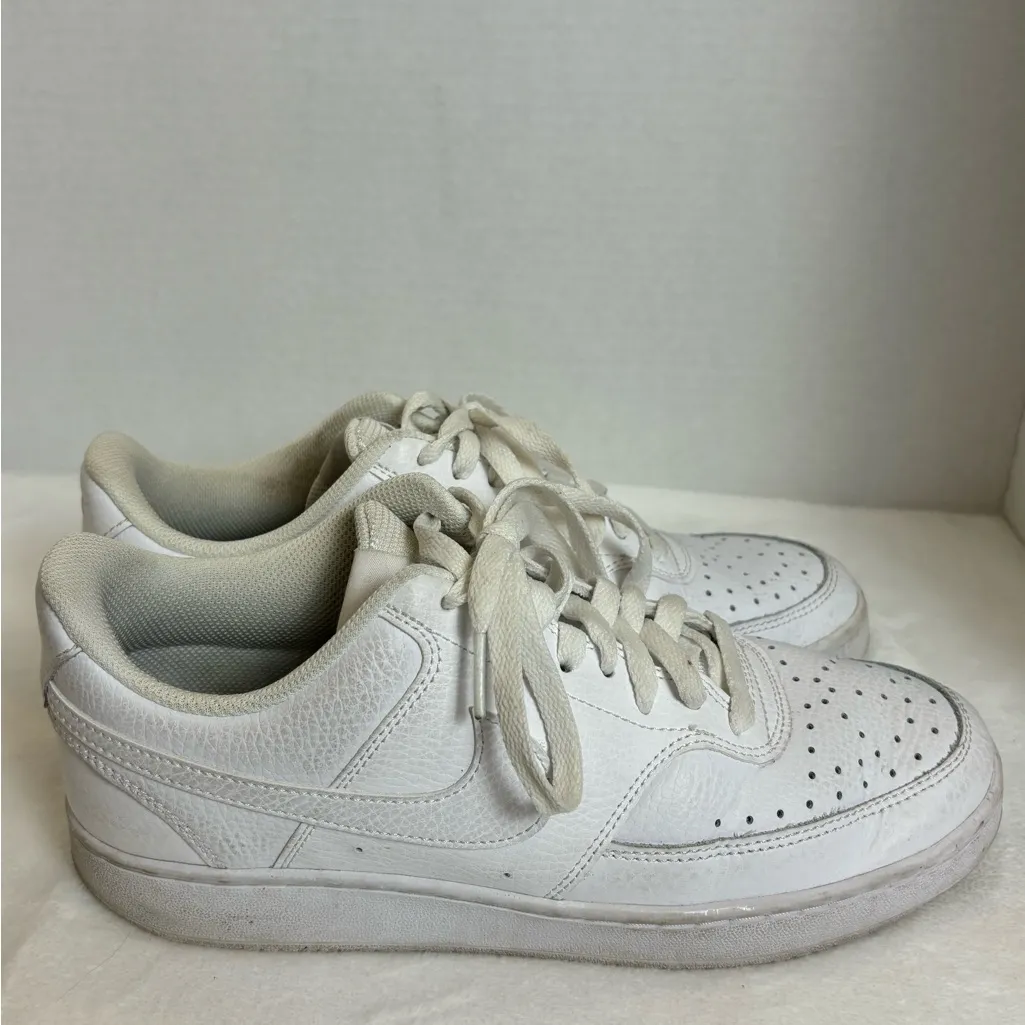Nike White Court Vision Woman’s Low Top Athletic Trendy Streetwear Shoes Sz 9.5 - Image 9