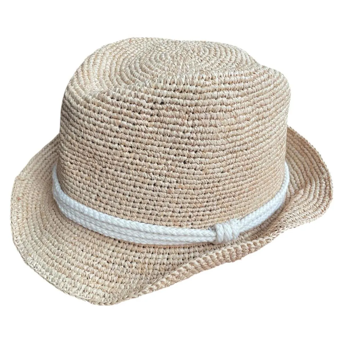 Anya & Nikki The Essential Hat Crochet Raffia Straw Fedora Packable One Size Tan - Image 2