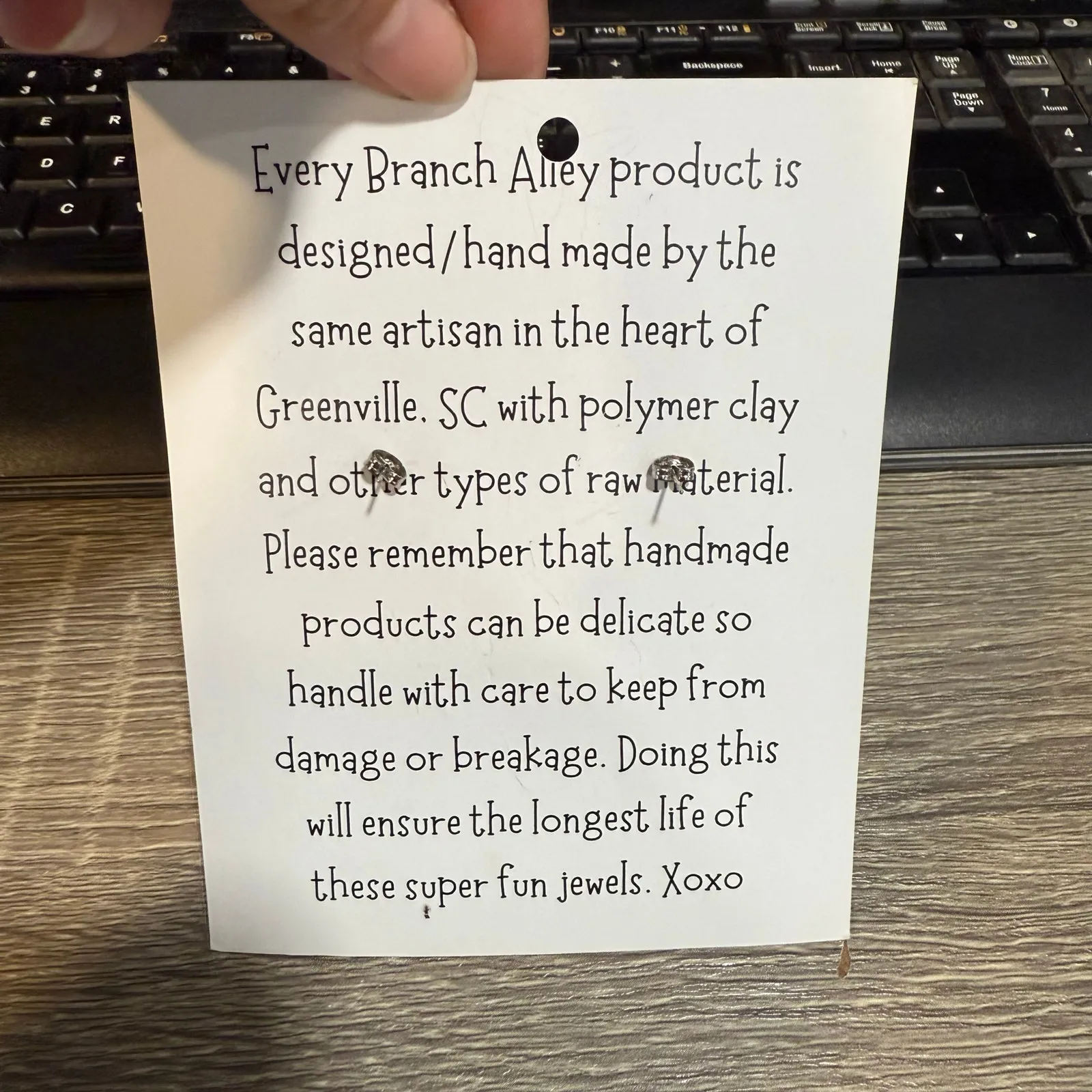 Branch Alley Black Abstract Handmade Dangle Earrings NWT - Image 4