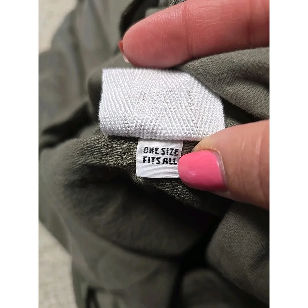 Planet French Terry Cowl Neck Boxy Green OversizedSweatshirt Minimalist One Size Size undefined - Image 5