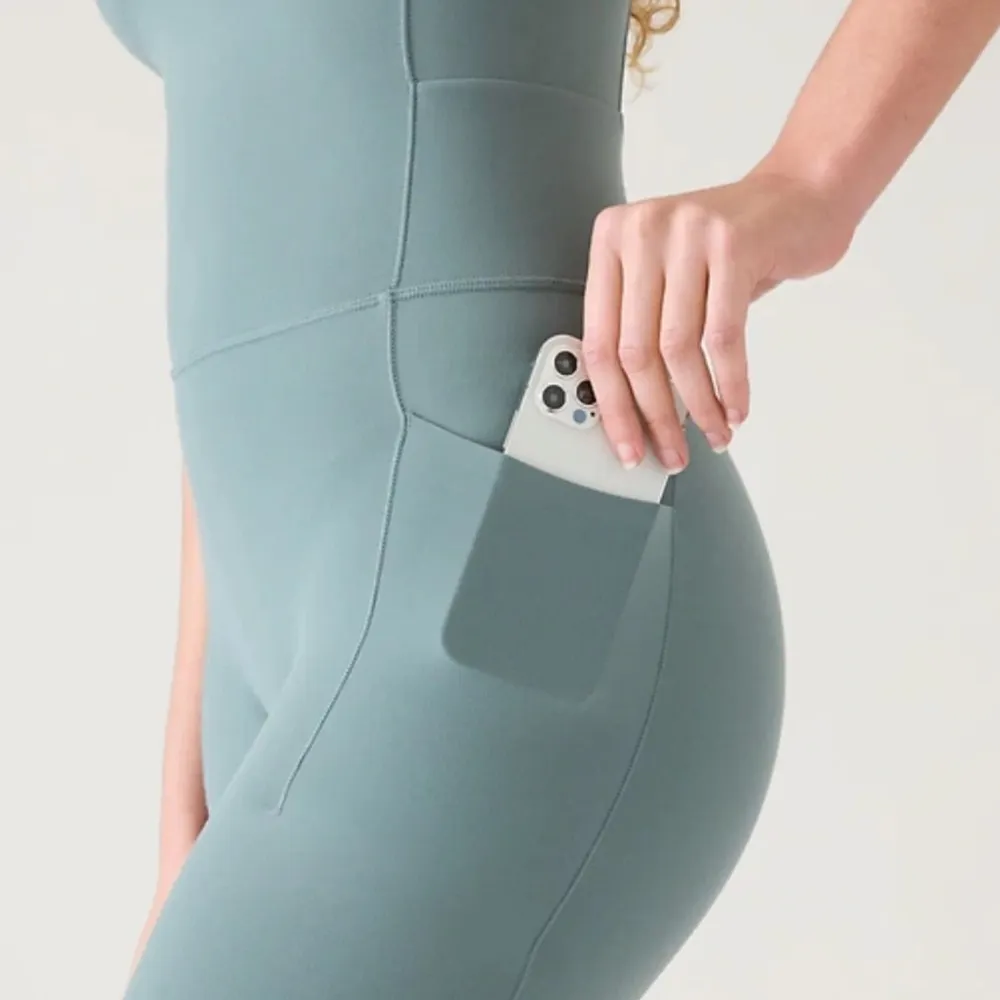 Athleta NWT  Salutation Bike Suit Athletic Romper Size Oxidized Green Medium - Image 2