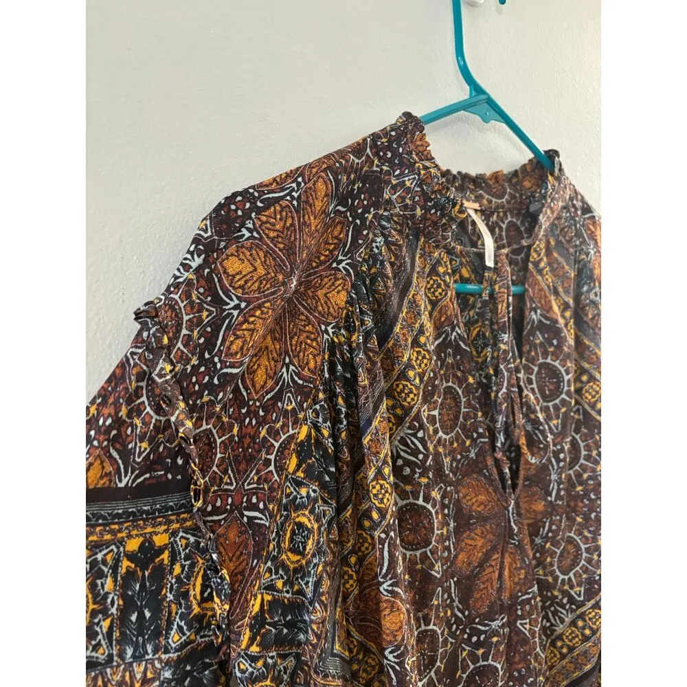 Free People Top Womens Small Blouse Little Runaway Boho Hippie Festival 70s - Image 2