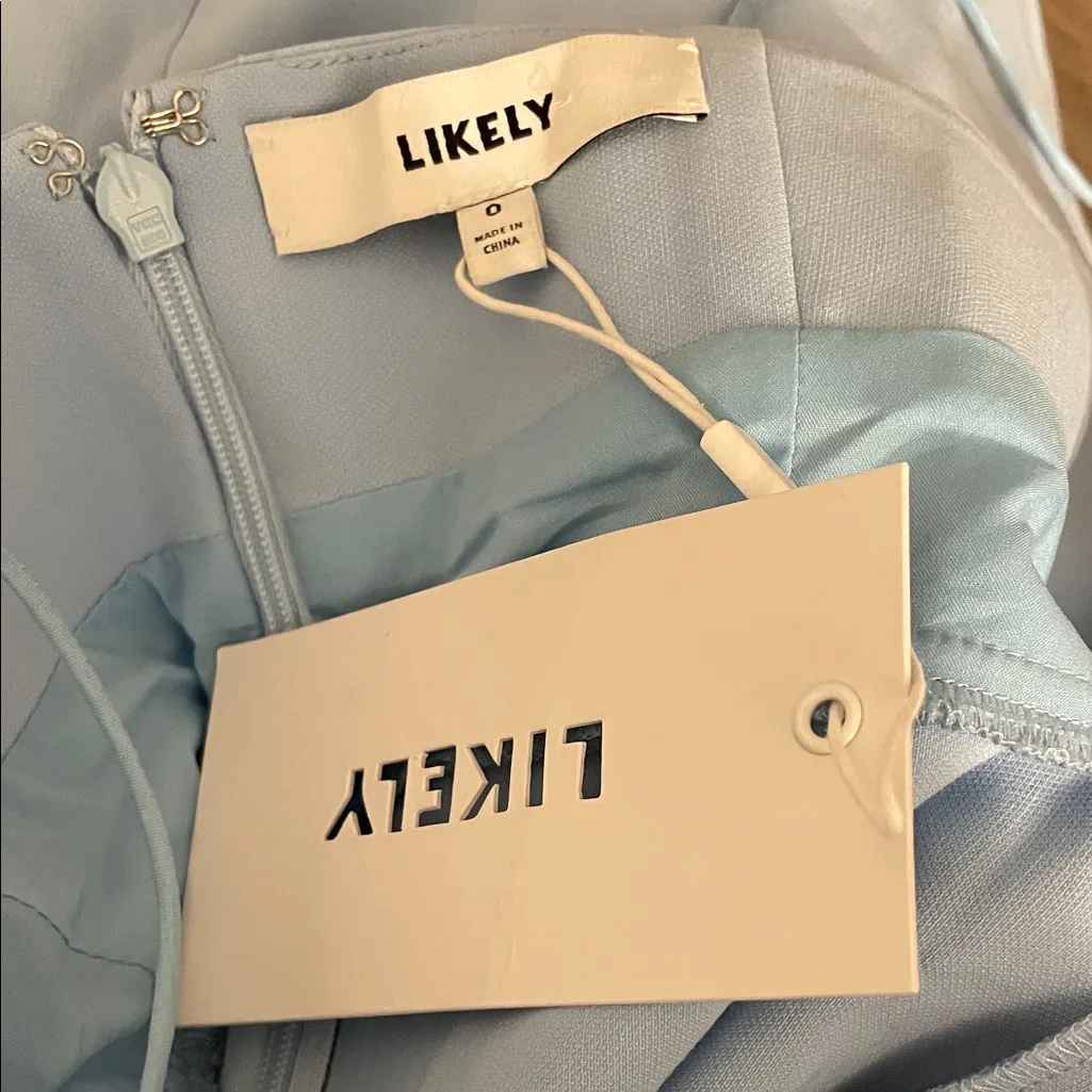 NWT Likely Light Blue Midi Dress with Spaghetti Straps Size 0 - Image 5