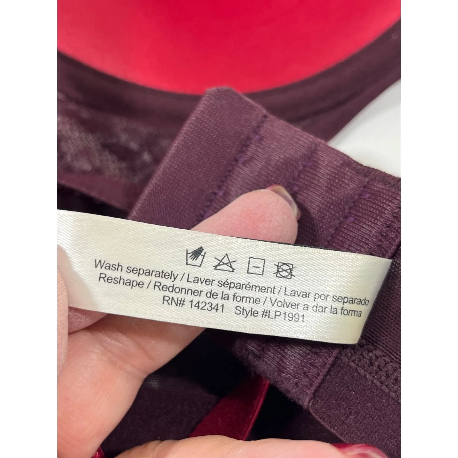 Adore Me Women Lace Balconette Sexy Full Coverage Push Up Bra Burgundy Size 40DD - Image 11