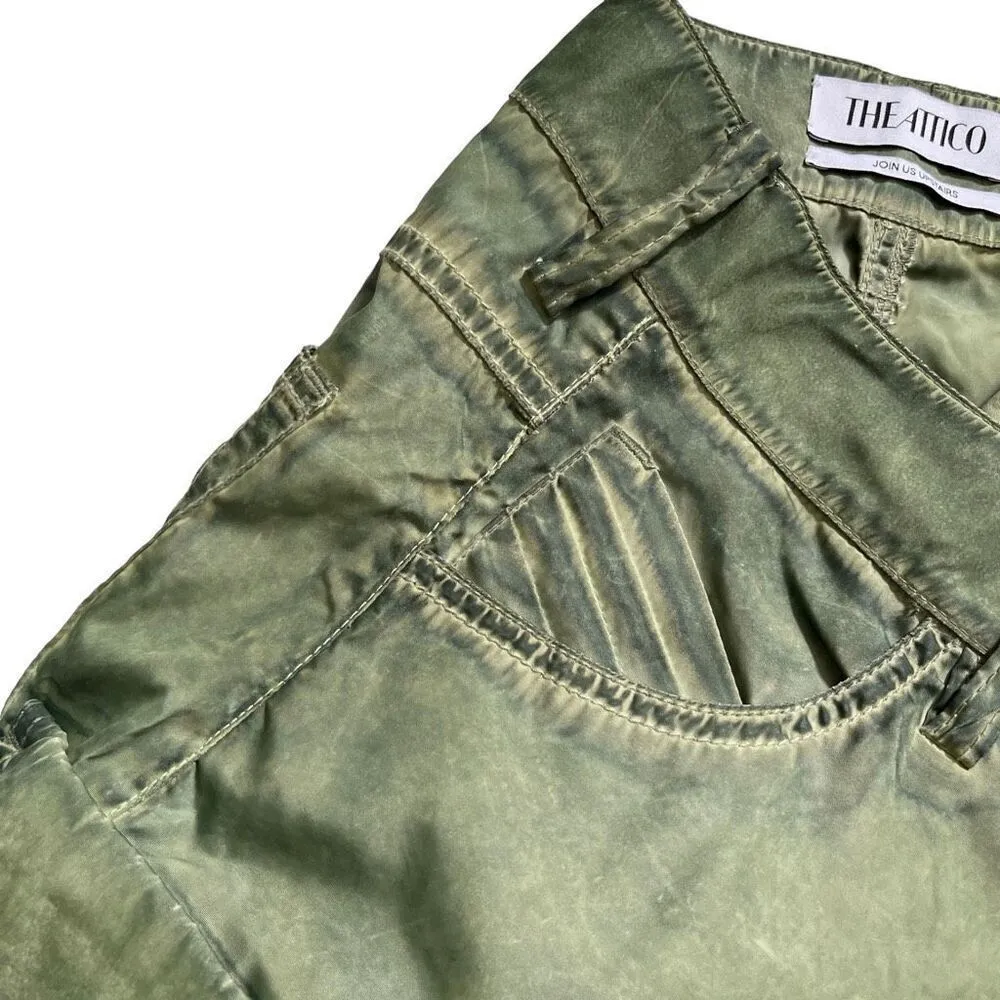 THE ATTICO Fern Long‎ Pant in Military Green Green Size XXS - Image 5