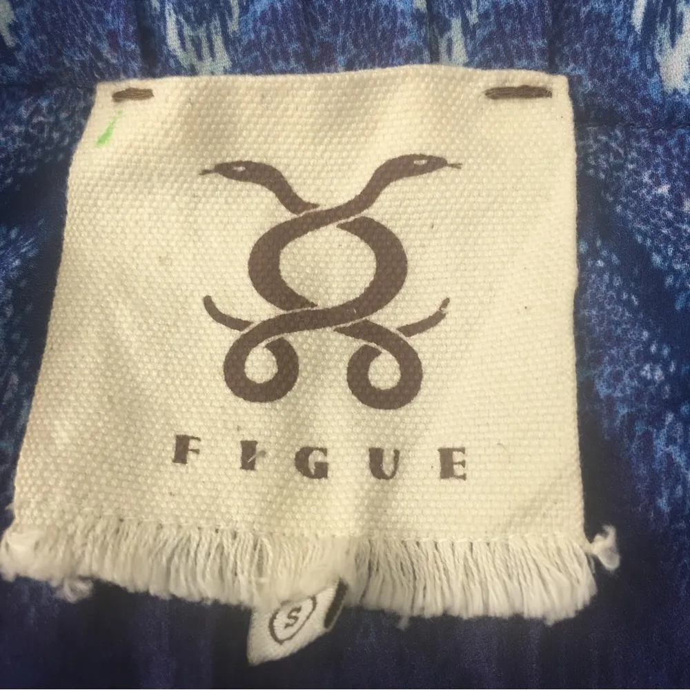 Figue Silk Strapless Blue Chevron mini dress size Small Tassel - Image 7