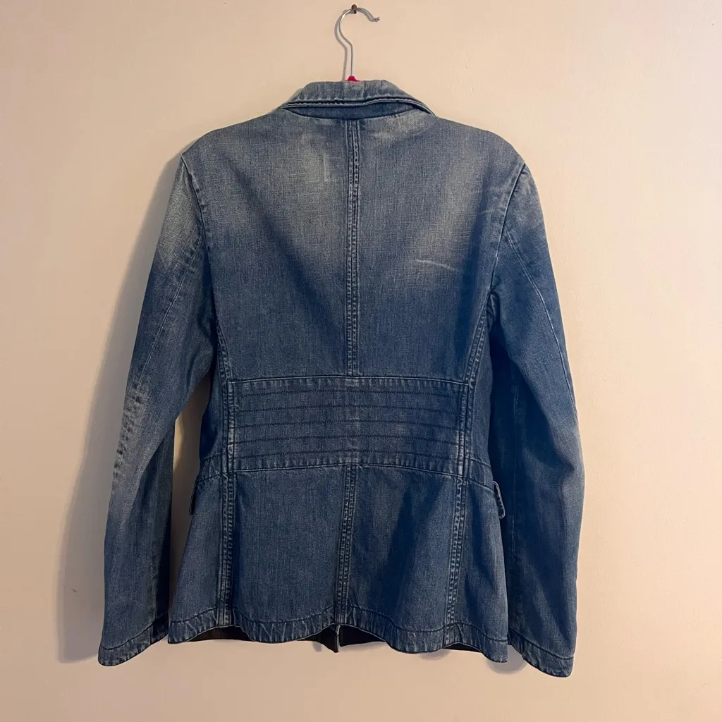 Never worn Gas street mood vintage washed denim jacket size M/L European size. Blue Size L - Image 3