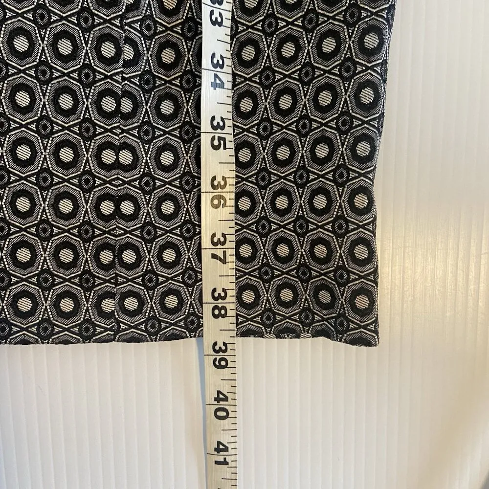 Brooks Brothers Sheath Dress Black Silver Geometric Star Jacguard Size 6 Office - Image 14