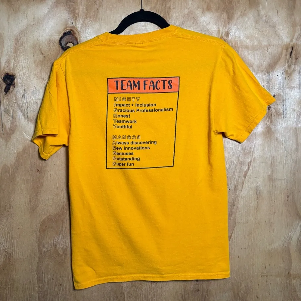 Vintage The Mighty Mangos 100% Cotton Yellow T-Shirt Sz S - Image 3