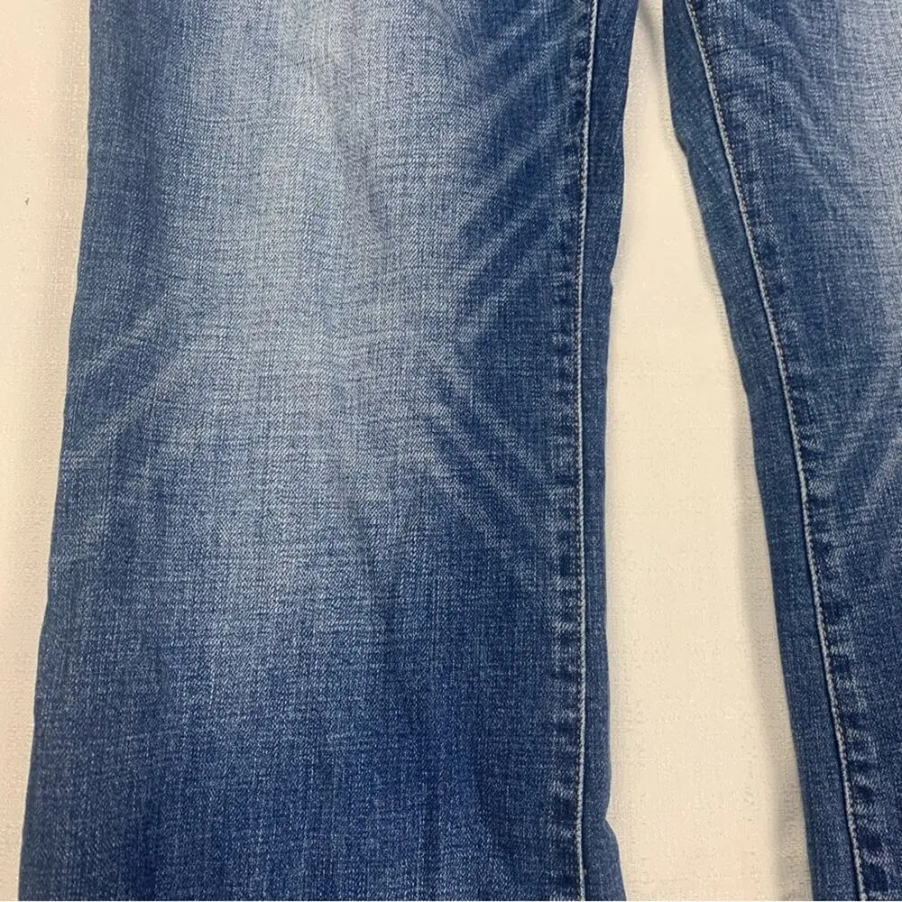 Kancan women's size 32 flare split leg jeans denim xl maurices Blue - Image 6