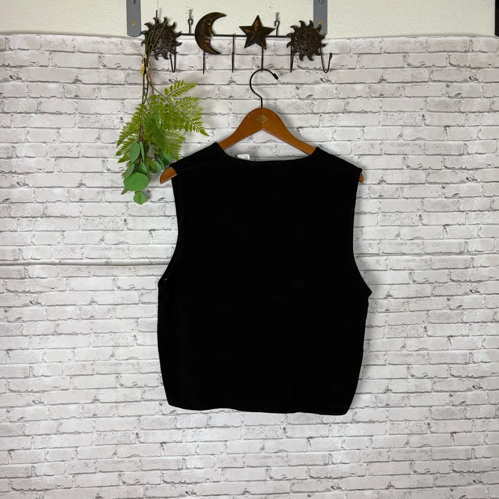 Vintage Classic Blues By Wrangler Western Geometric Cotton Knit Vest Black Size L - Image 5