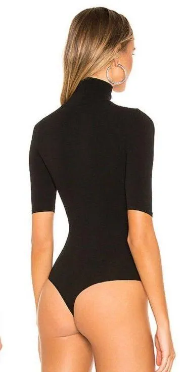 Commando Bodysuit Short sleeves Turtleneck Black NWT - Image 2