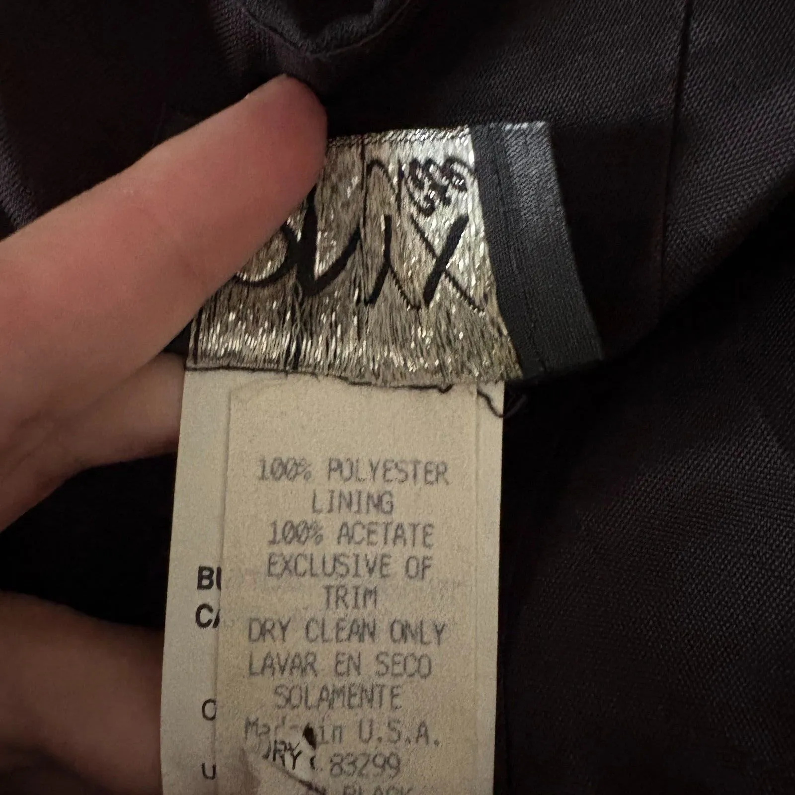 Vintage 90s Onyx Nite Little Black Dress Mini Fit & Flare‎ Classic Hoco Size 10 - Image 6