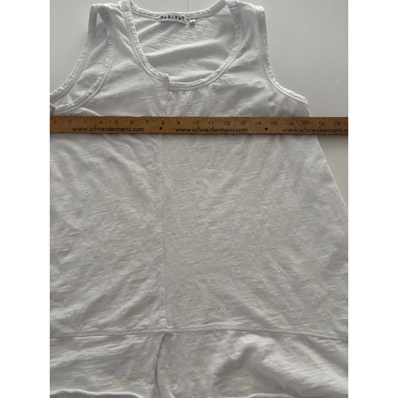 HABITAT Tank Top Size S White Asymmetrical Lagenlook Coastal Lightweight Oversiz - Image 10