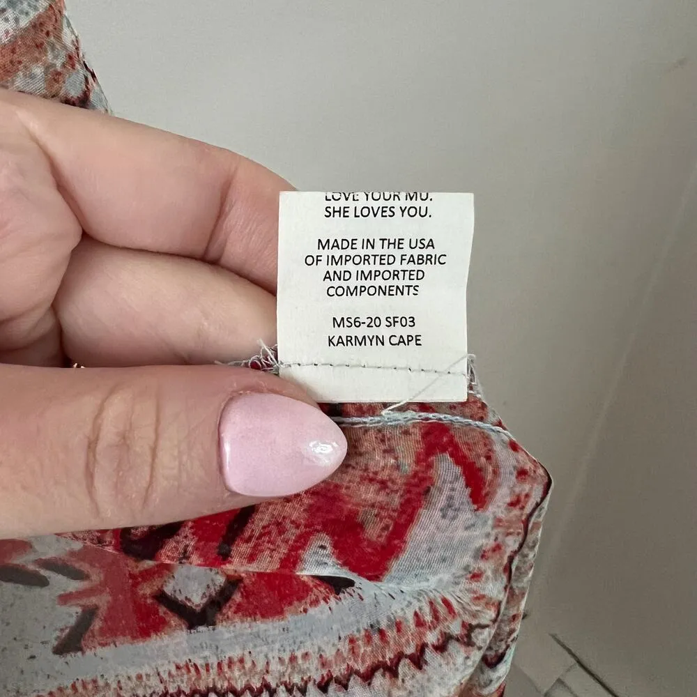 Show Me Your Mumu Kamryn Cape Aztec Printed Longline Kimono Loose Flowy Cape - Image 9