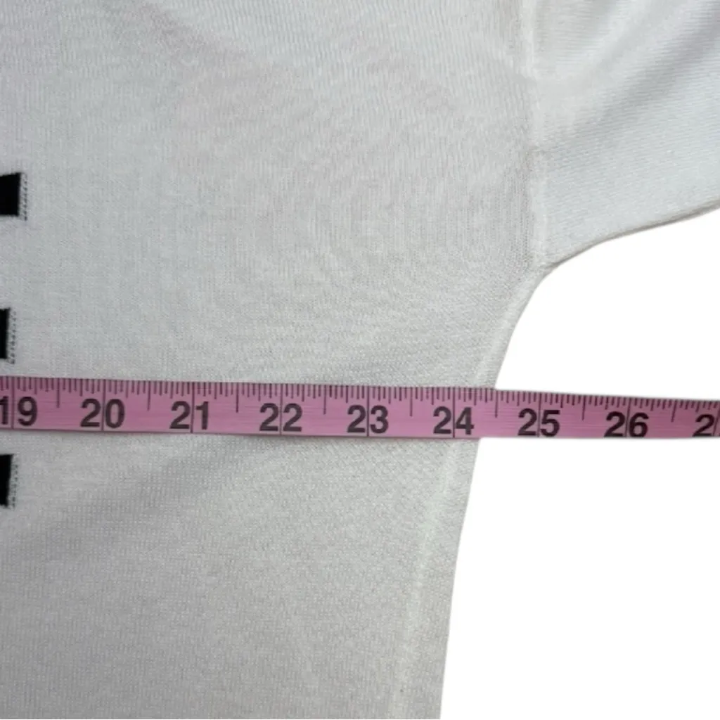 MILLY White LOVE Sweater Size L - Image 8