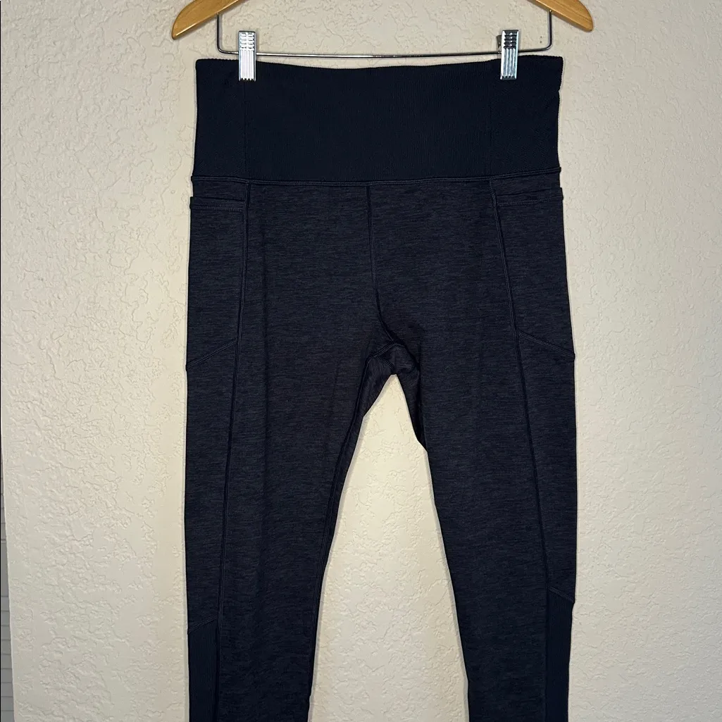 Athleta Exhale Heel Tight Leggings Softluxe Navy Blue Pocket Athleisure Athletic - Image 3