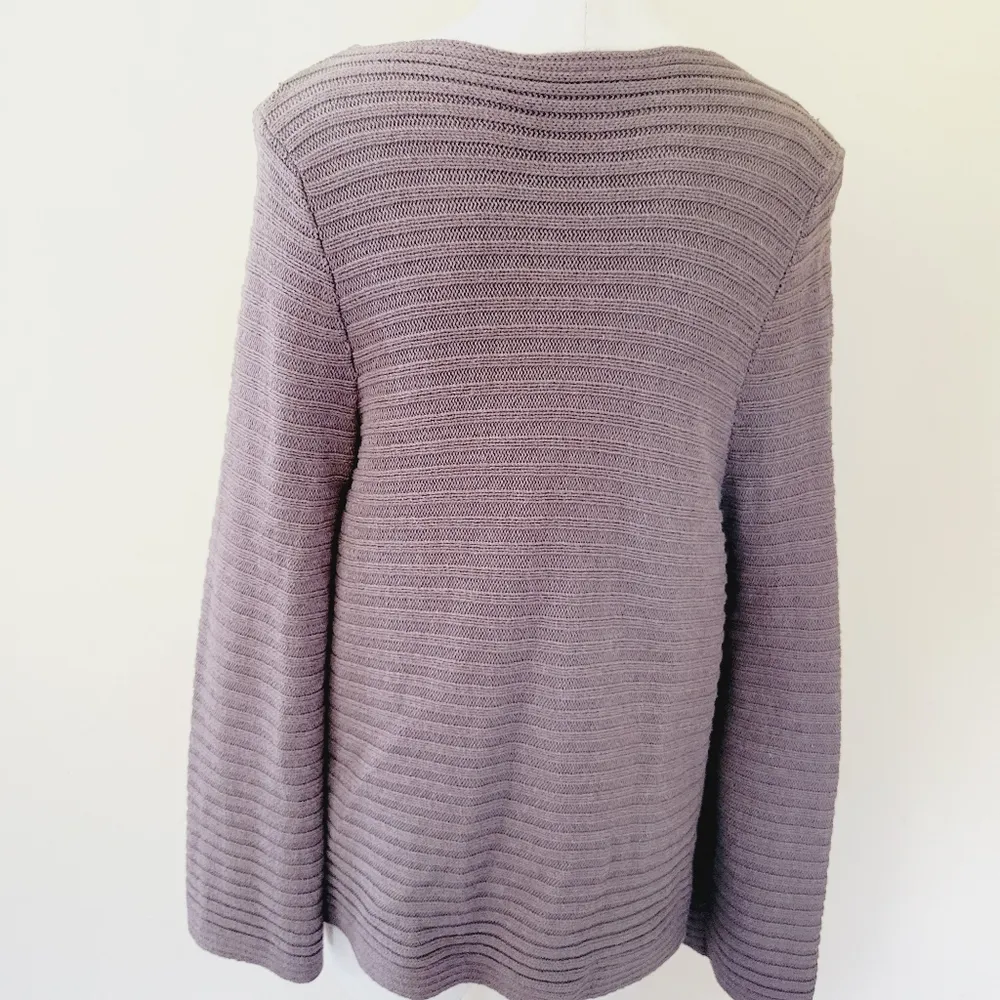 Adrienne Vittadini mushroom ribbed wrap cardigan size large - Image 6