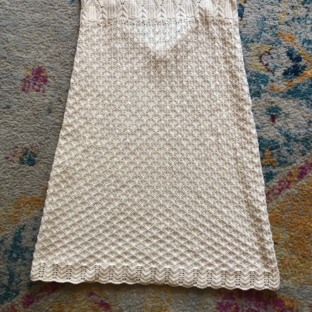 Ba&sh dress short Jesse Open Back Knit Crochet Pointelle Eyelet halter - Image 14