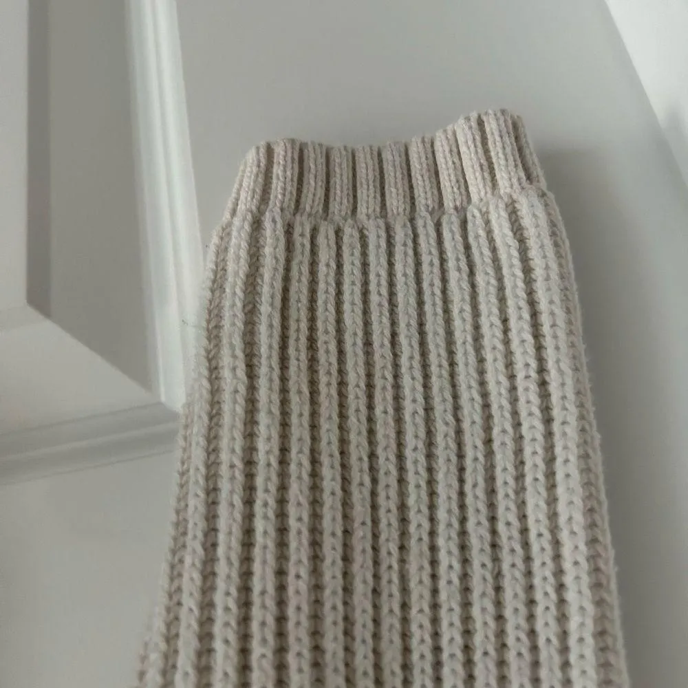 Rachel Zoe Ribbed Turtleneck Sweater Cream Tan Size M - Image 5
